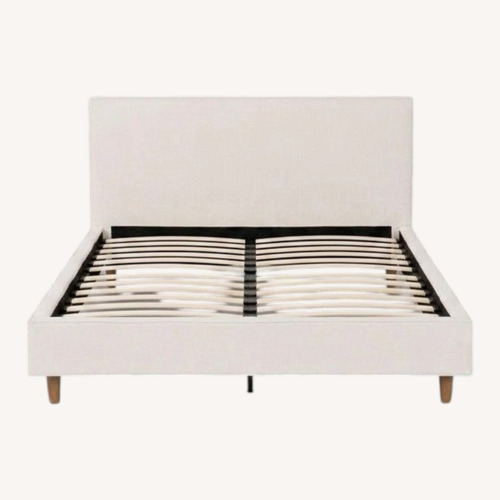 Used Living Spaces Dean Sand II Full Upholstered Panel Bed for sale on AptDeco
