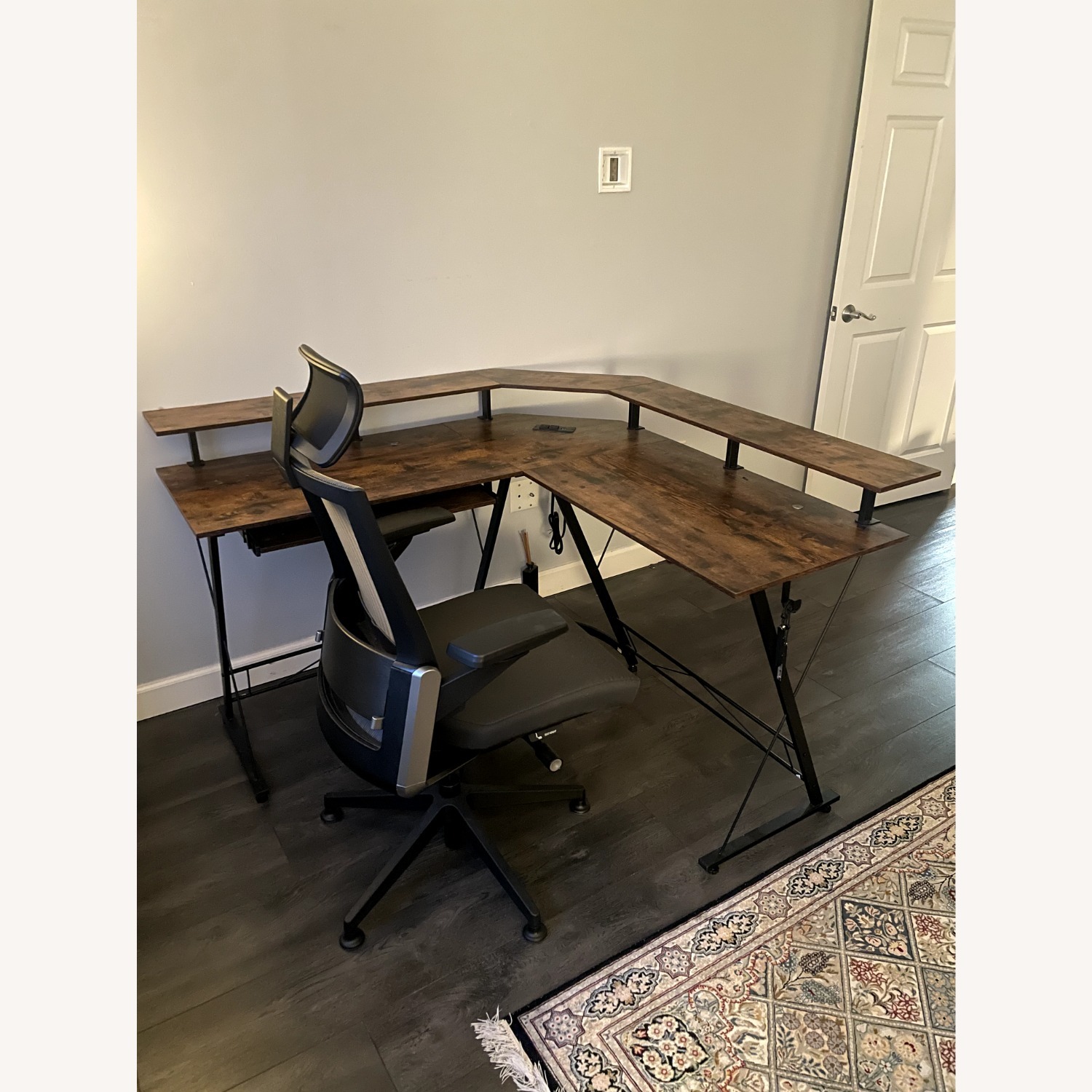 Light Brown Wood Veneer Desk - image-4