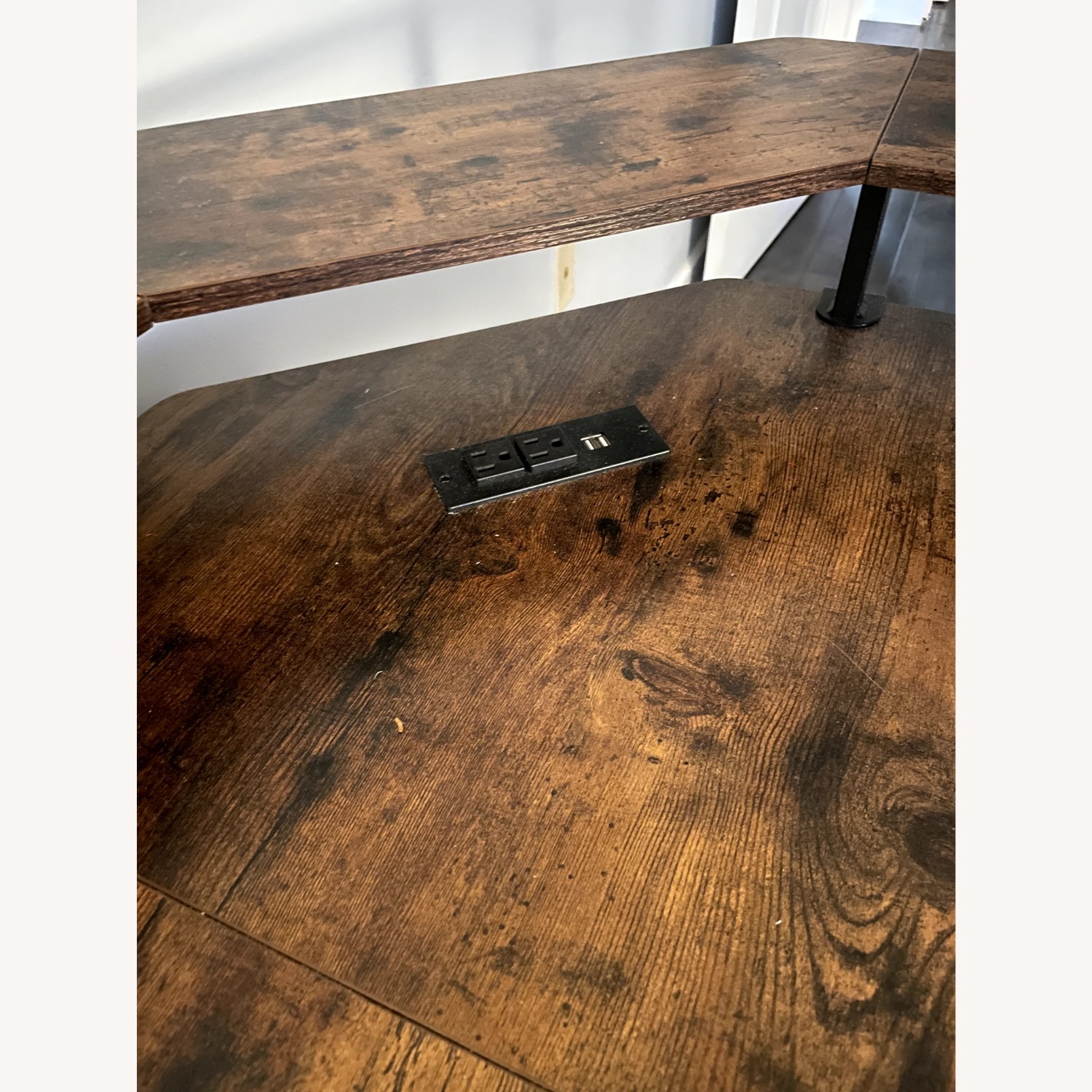 Light Brown Wood Veneer Desk - image-1