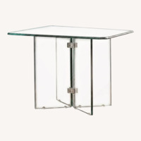 Glass on Glass Square Dining Table