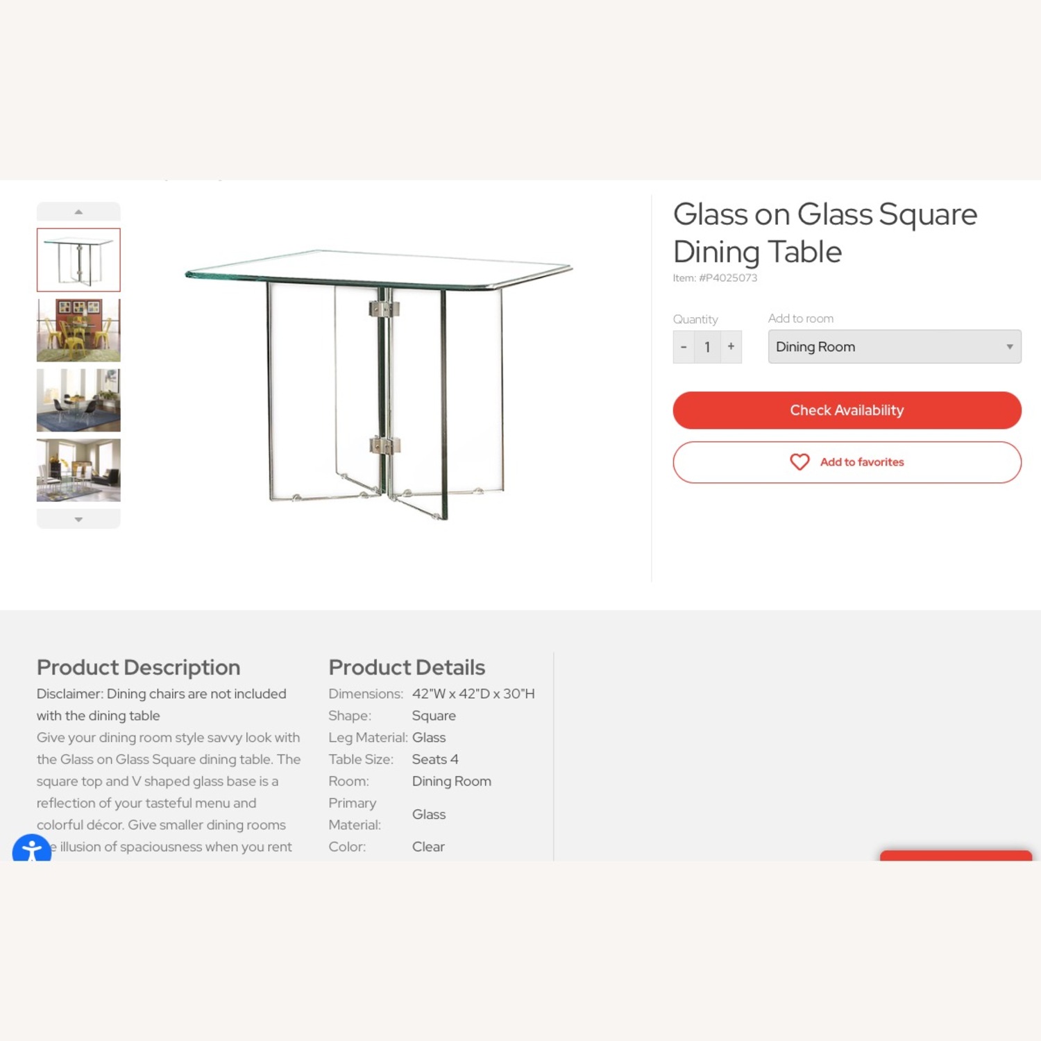 Glass on Glass Square Dining Table - image-1