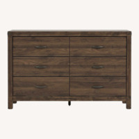 Living Spaces Willow Creek II Brown Wood 6-Drawer Dresser