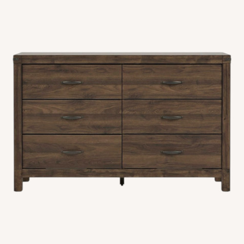 Used Living Spaces Willow Creek II Brown Wood 6-Drawer Dresser for sale on AptDeco