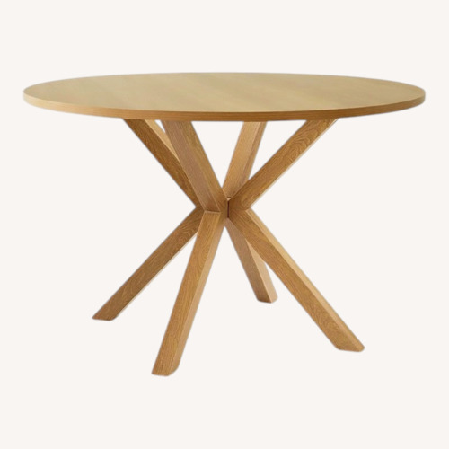 Used Pinellas 39.4" W Round Cross Base Dining Table for sale on AptDeco