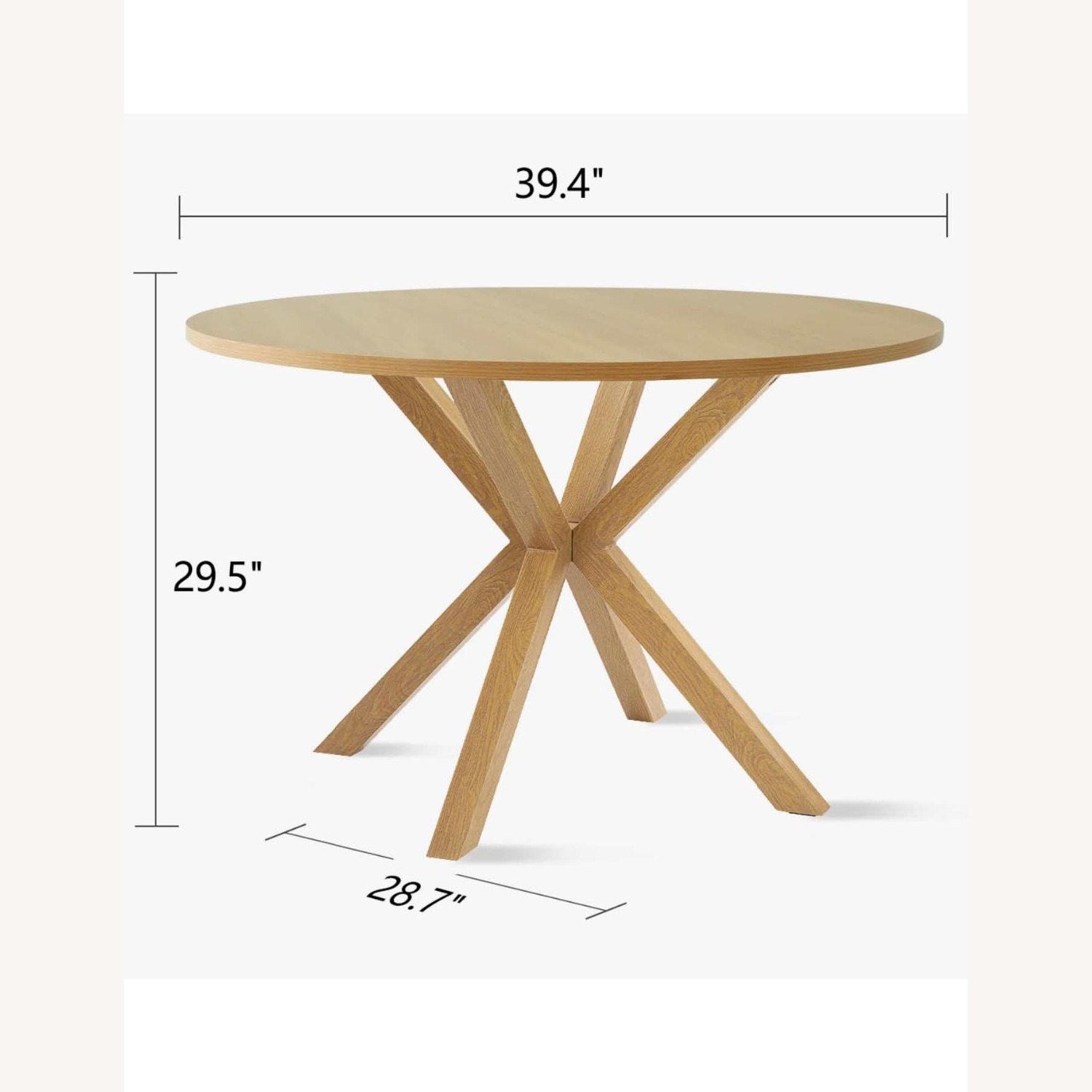 Pinellas 39.4" W Round Cross Base Dining Table - image-1