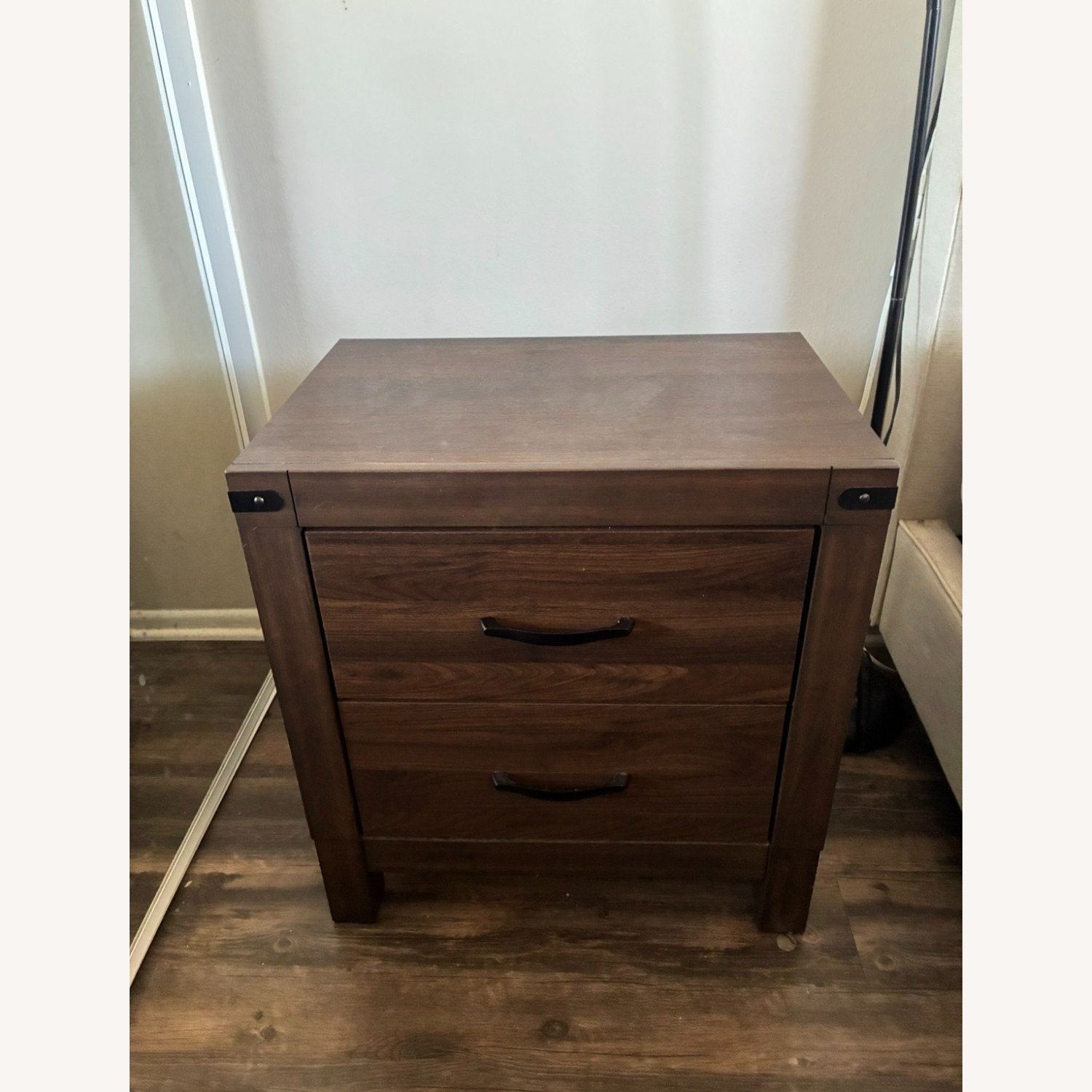 Living Spaces Willow Creek II Brown Wood 2-Drawer 25" Nightstand - image-2