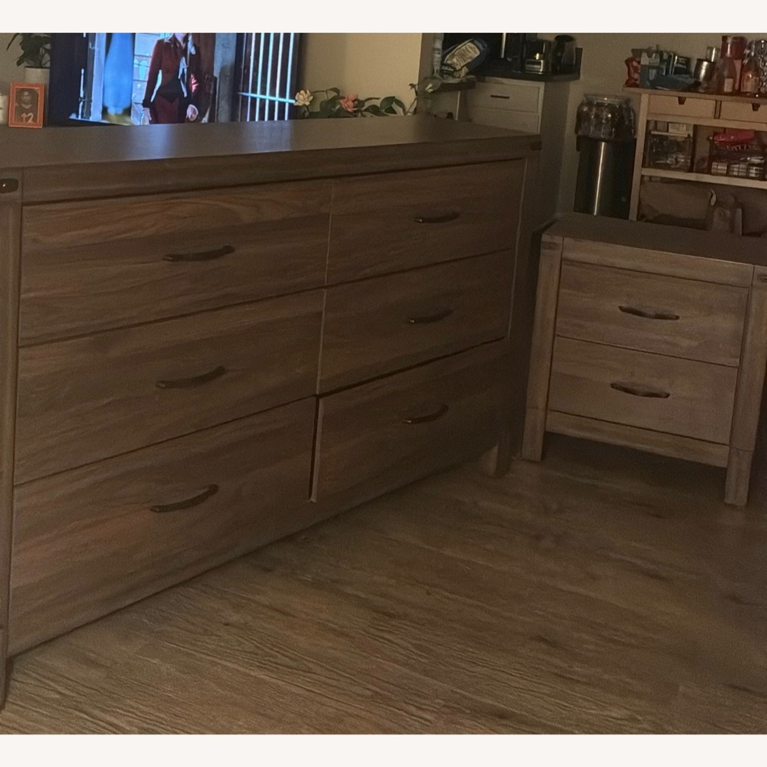 Living Spaces Willow Creek II Brown Wood 2-Drawer 25" Nightstand - image-3