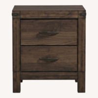 Living Spaces Willow Creek II Brown Wood 2-Drawer 25" Nightstand