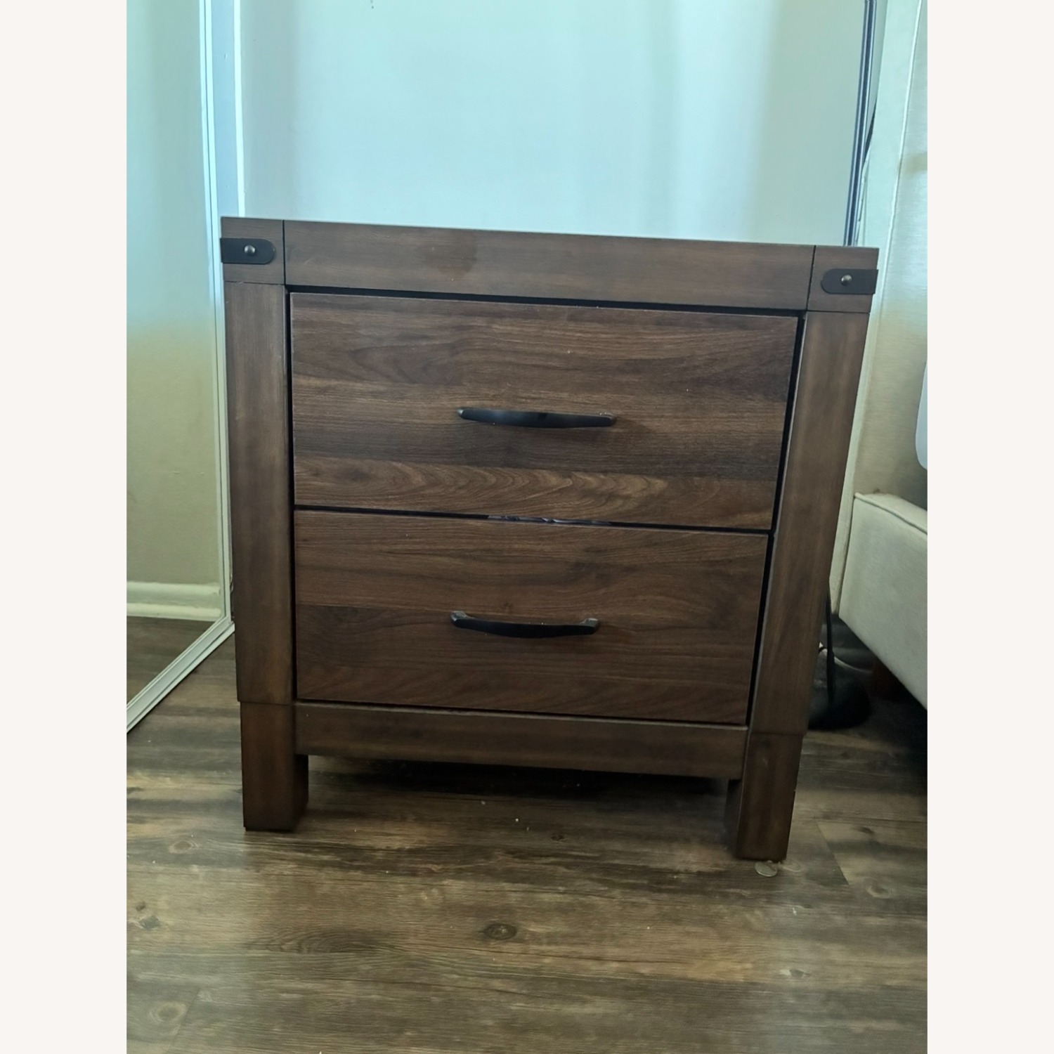 Living Spaces Willow Creek II Brown Wood 2-Drawer 25" Nightstand - image-1