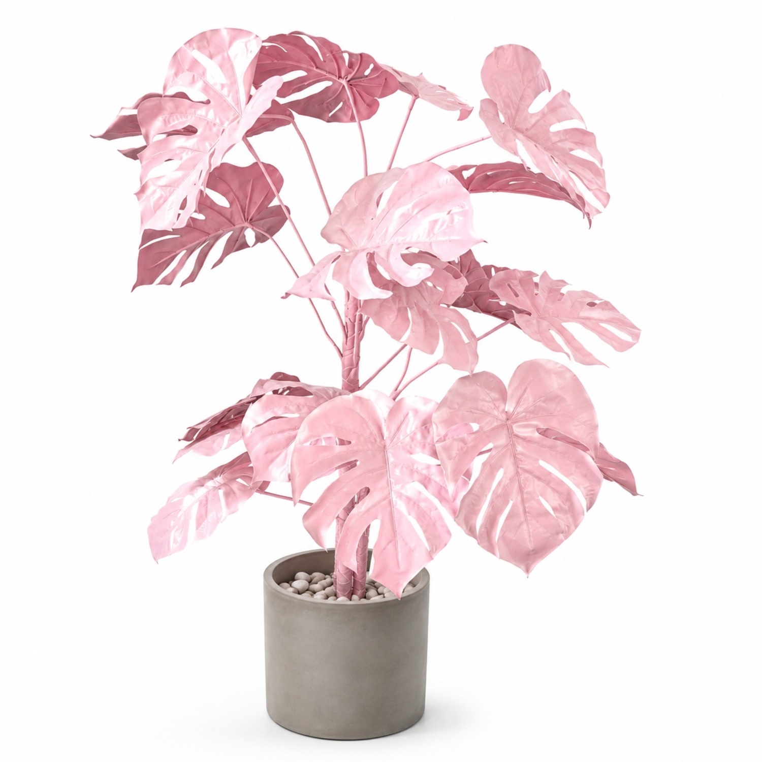 CB2 Monstera Decorative Pink Plant Art - image-4