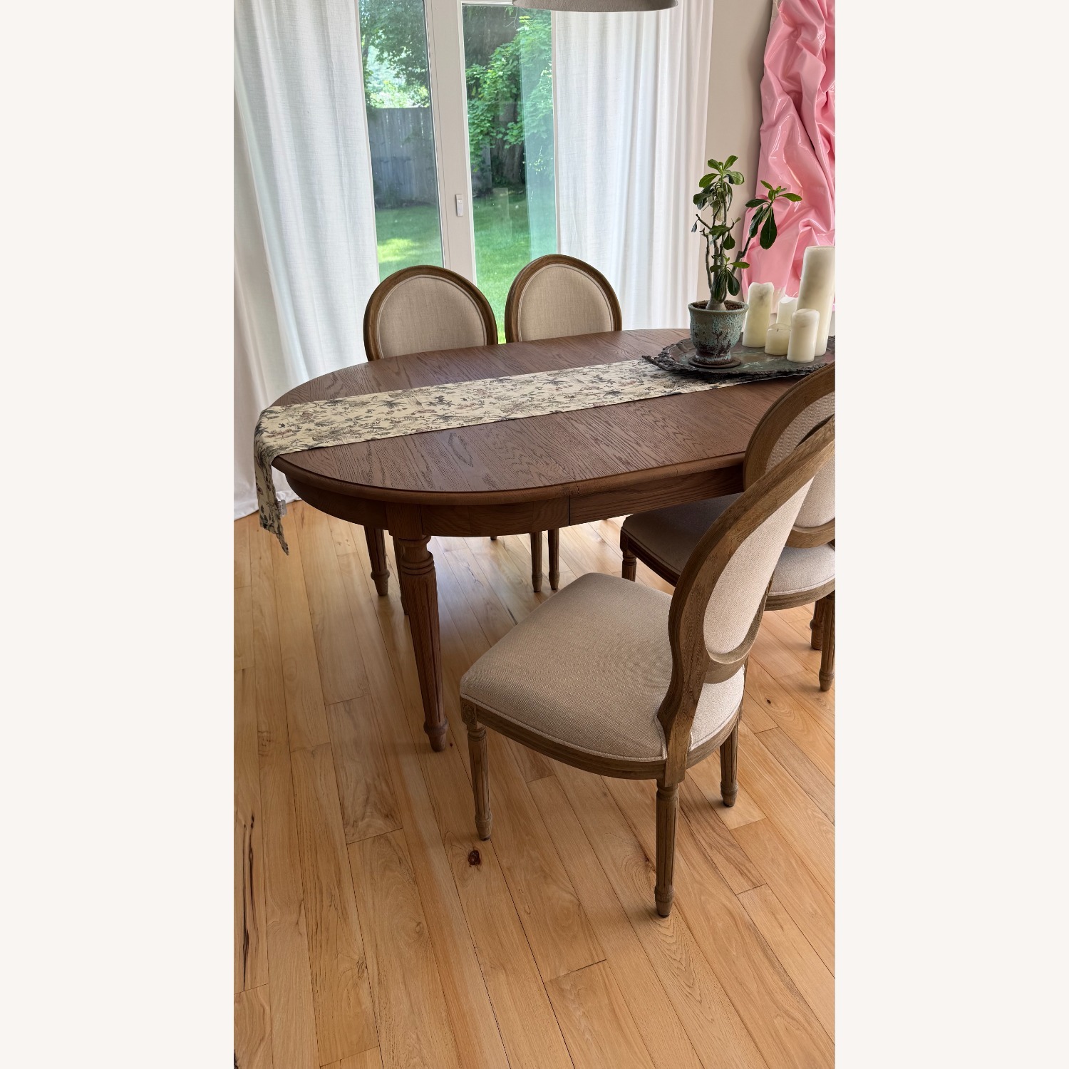 Restoration Hardware Vintage French Extension Oak Dining Set - image-2