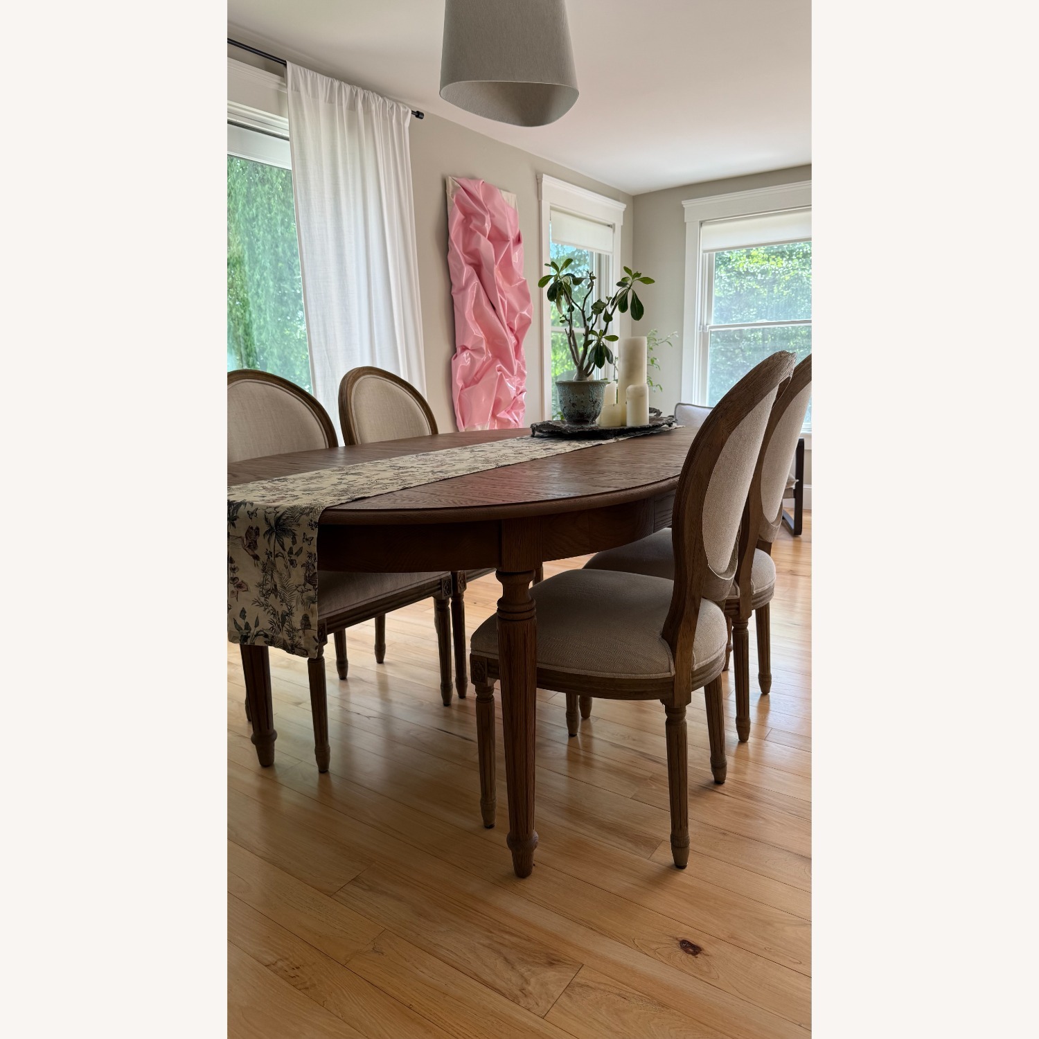 Restoration Hardware Vintage French Extension Oak Dining Set - image-1