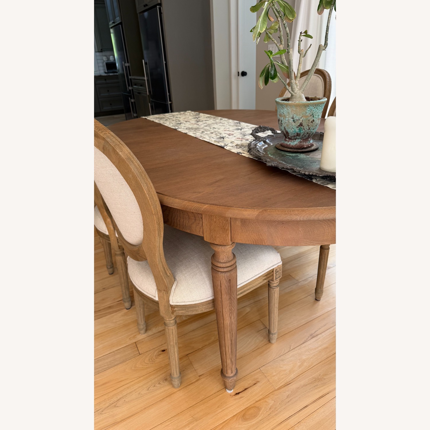Restoration Hardware Vintage French Extension Oak Dining Set - image-3