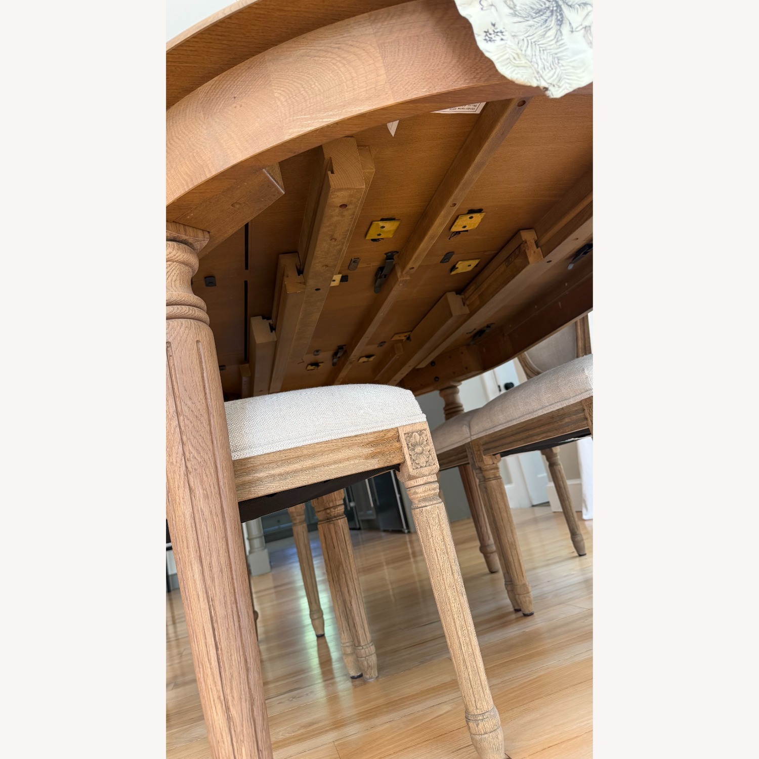 Restoration Hardware Vintage French Extension Oak Dining Set - image-5