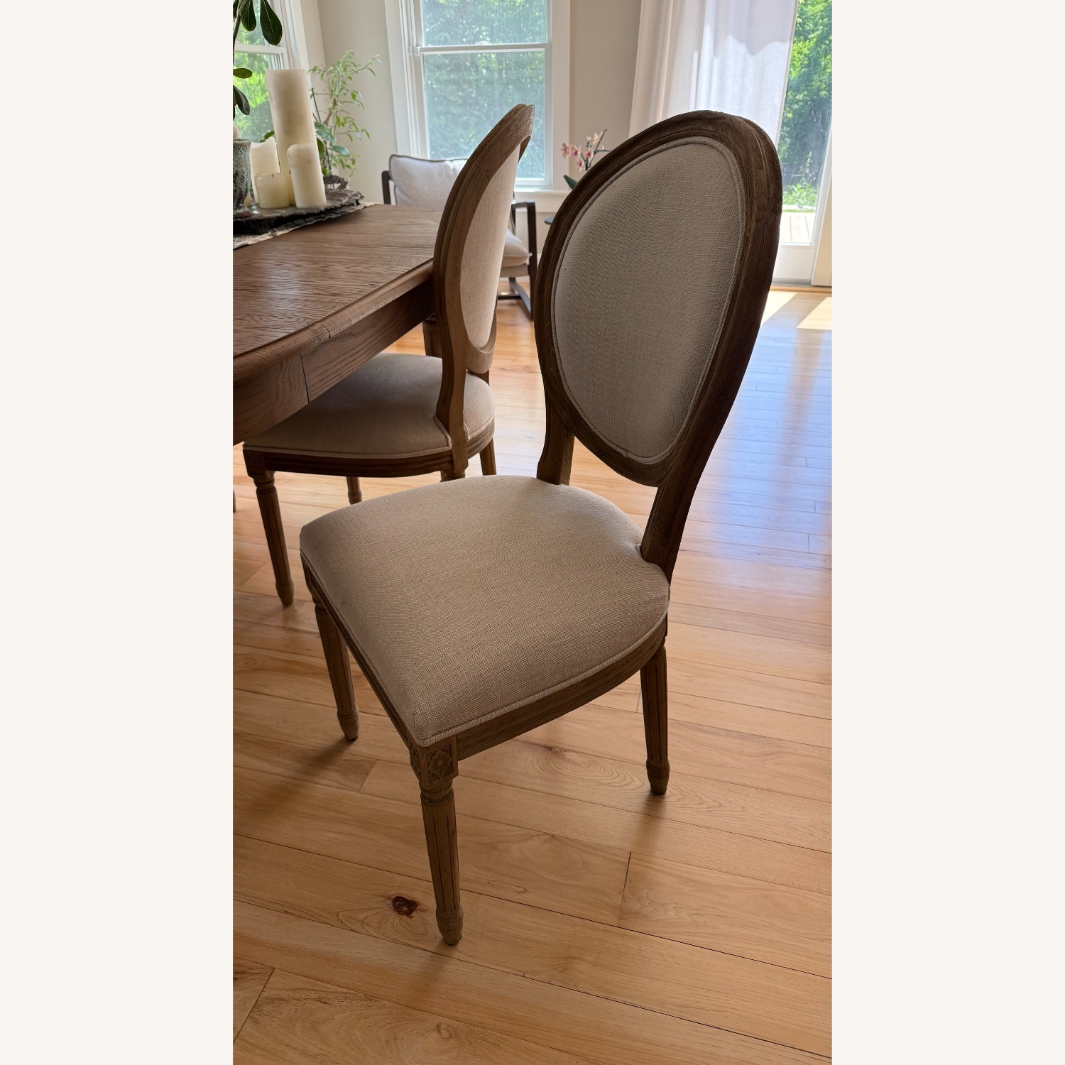 Restoration Hardware Vintage French Extension Oak Dining Set - image-4