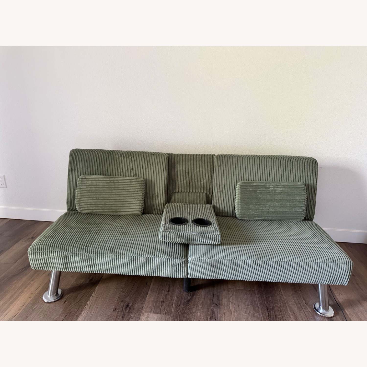 Green Wood Sleeper Sofa - image-1