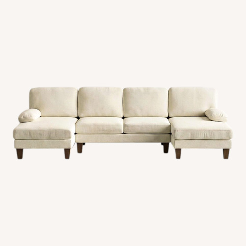 Used White Fabric 3+ Piece Sectional for sale on AptDeco