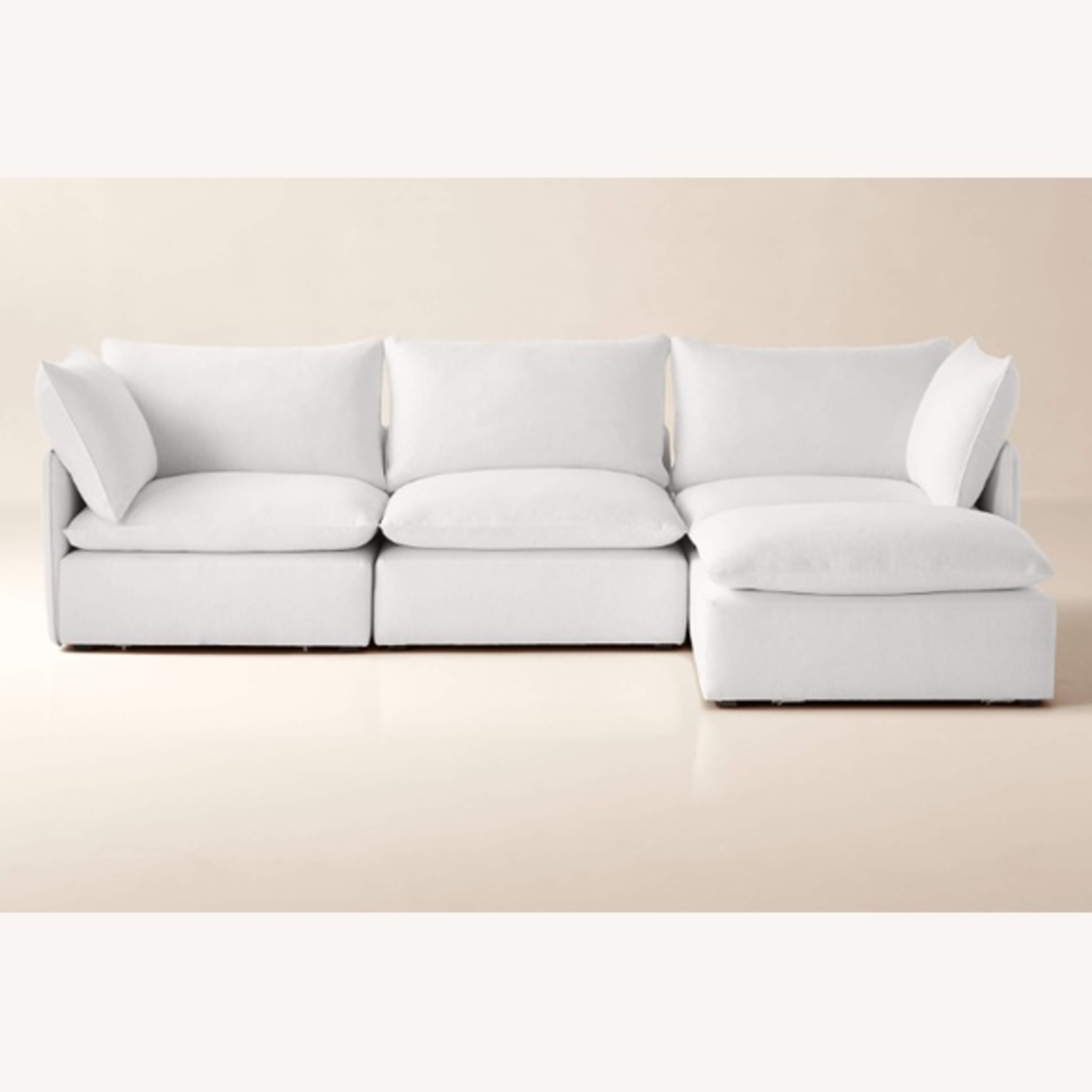 CB2 Light Gray Fabric 3+ Piece Sectional - image-5