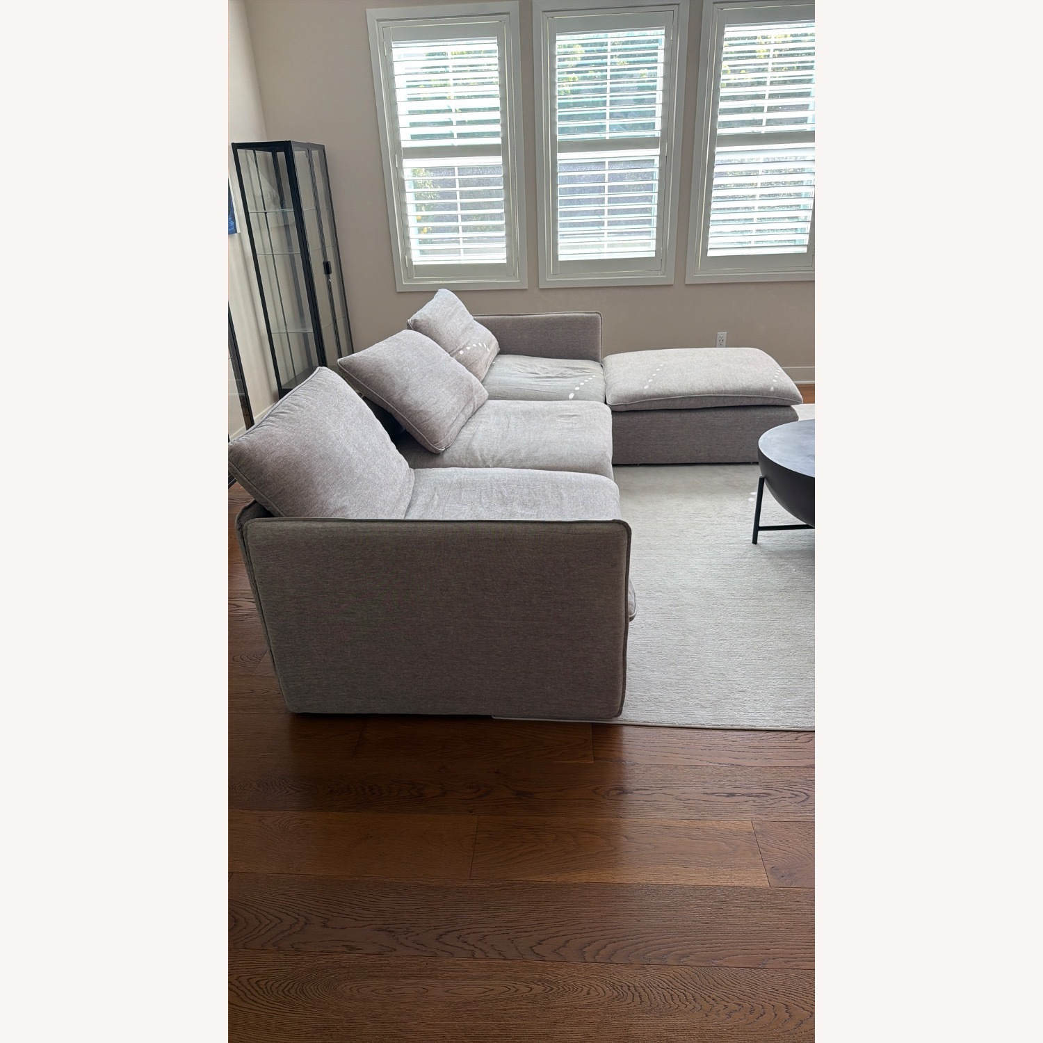 CB2 Light Gray Fabric 3+ Piece Sectional - image-3