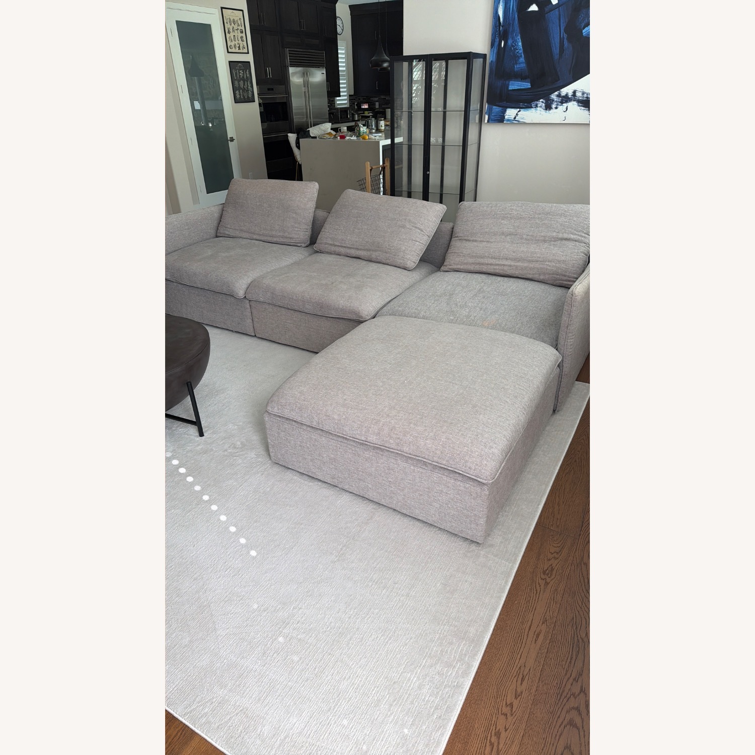 CB2 Light Gray Fabric 3+ Piece Sectional - image-2