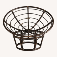 World Market Papasan Chair with Faux Fur Cushion