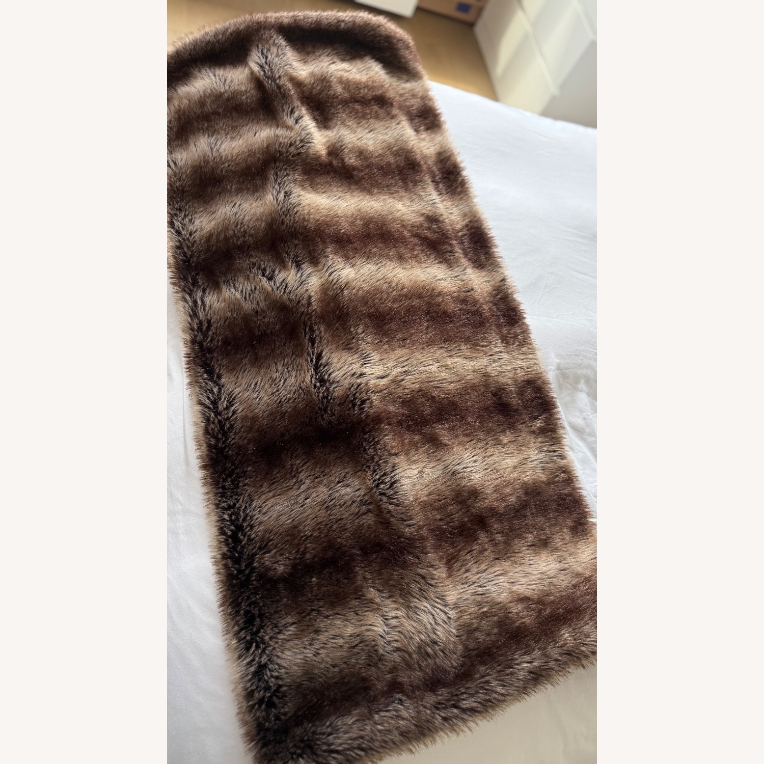 Wayfair Carstens Dark Brown Fur and Hide Throw - image-2