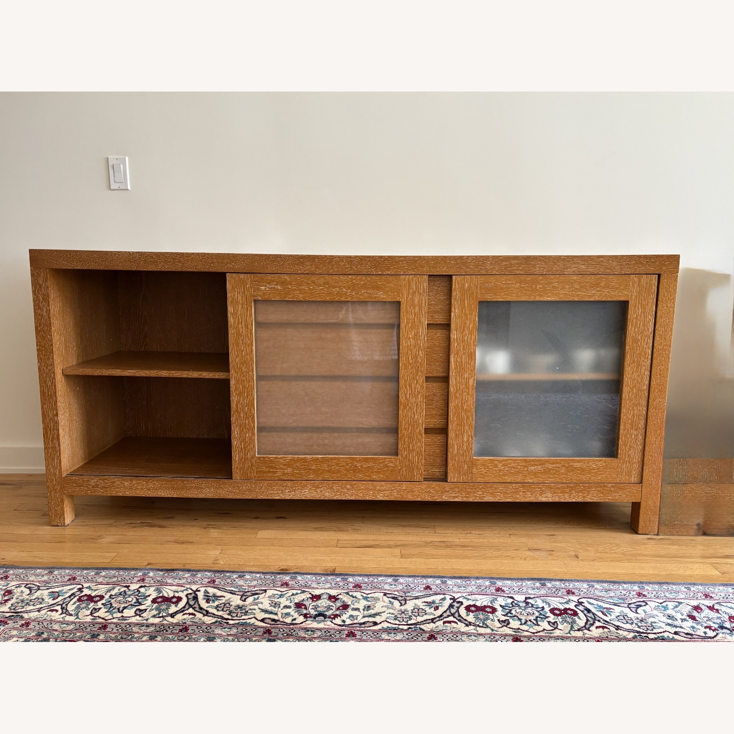 Crate & Barrel Wood Storage Media Console - image-2
