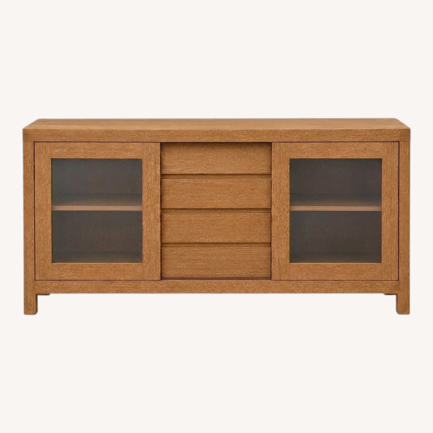 Crate & Barrel Wood Storage Media Console - image-0