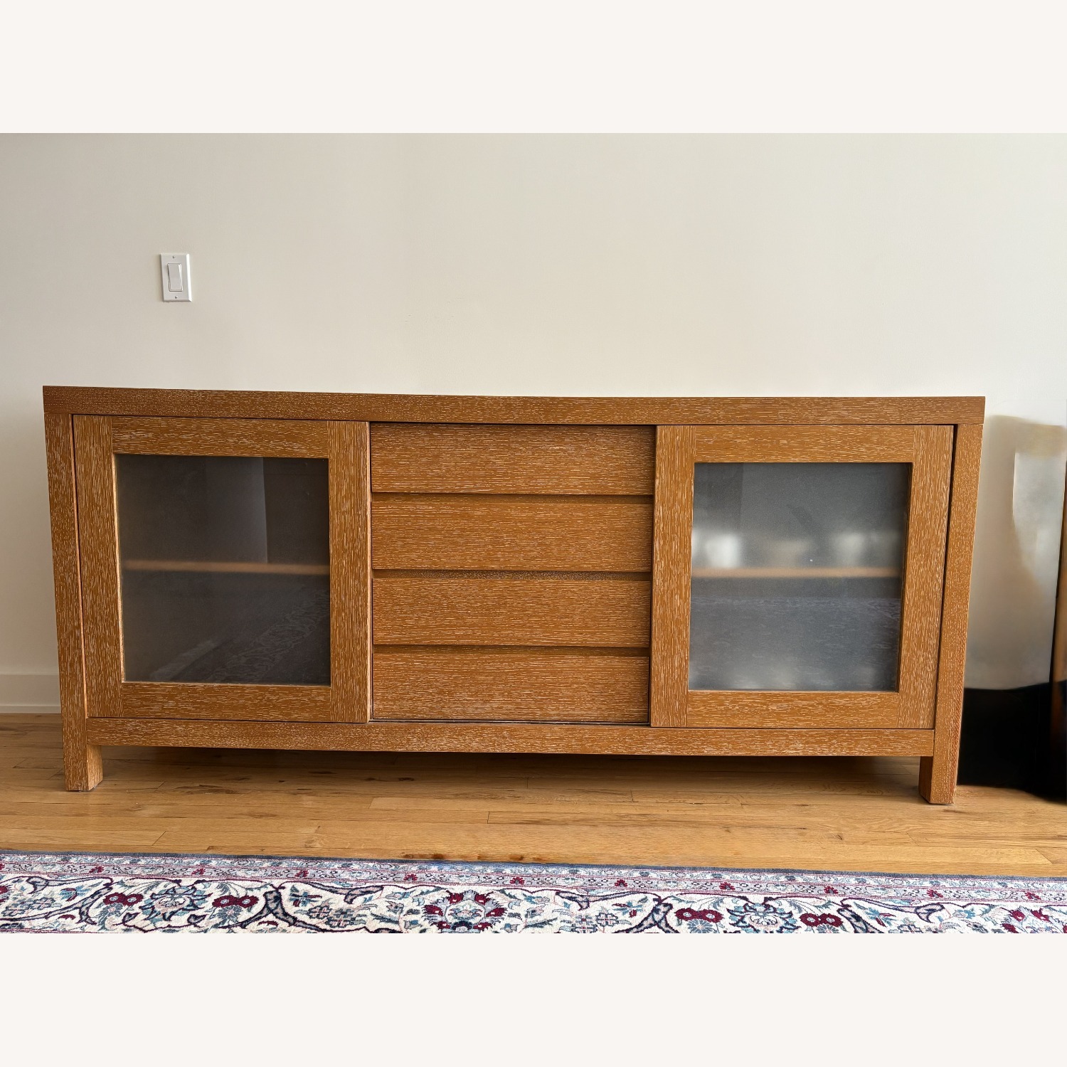 Crate & Barrel Wood Storage Media Console - image-1