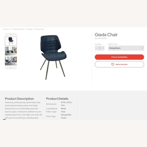 Used Cort Furniture Giada Blue Metal Dining Chairs for sale on AptDeco
