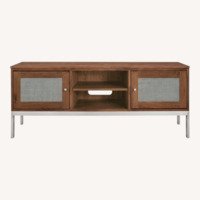 Room & Board Linear Walnut Wood Media Storage