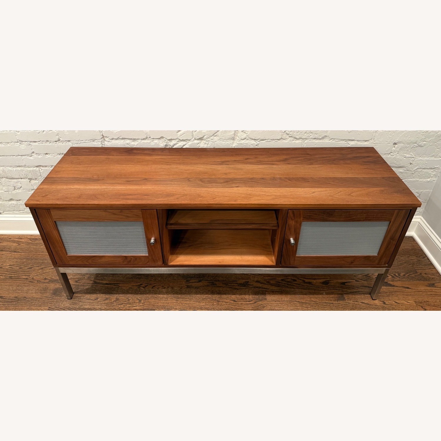 Room & Board Linear Walnut Wood Media Storage - image-1