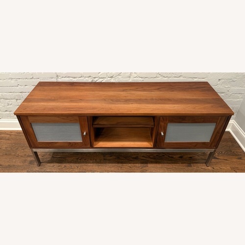 Used Room & Board Linear Walnut Wood Media Storage for sale on AptDeco