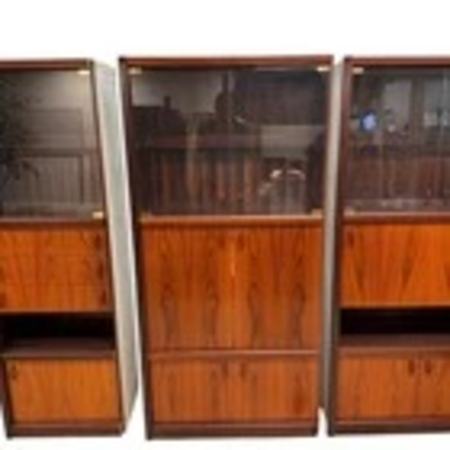 MCM 3pc Wall Unit Glass Display Cabinets - image-7