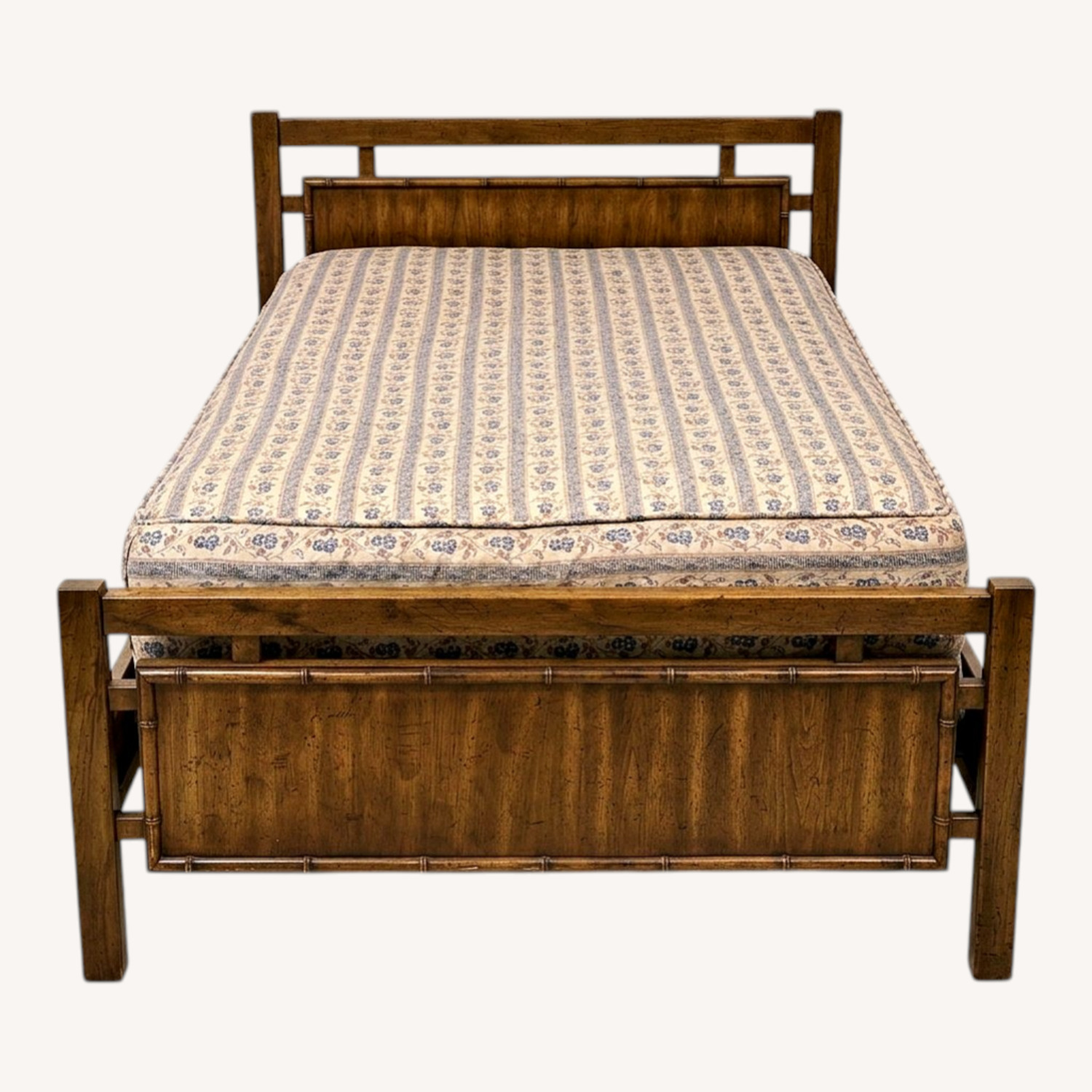 Dark Brown Wood Twin Trundle Bed - image-0