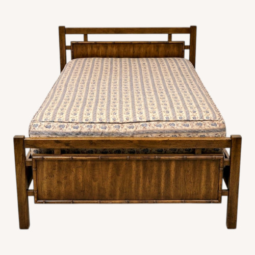 Used Dark Brown Wood Twin Trundle Bed for sale on AptDeco