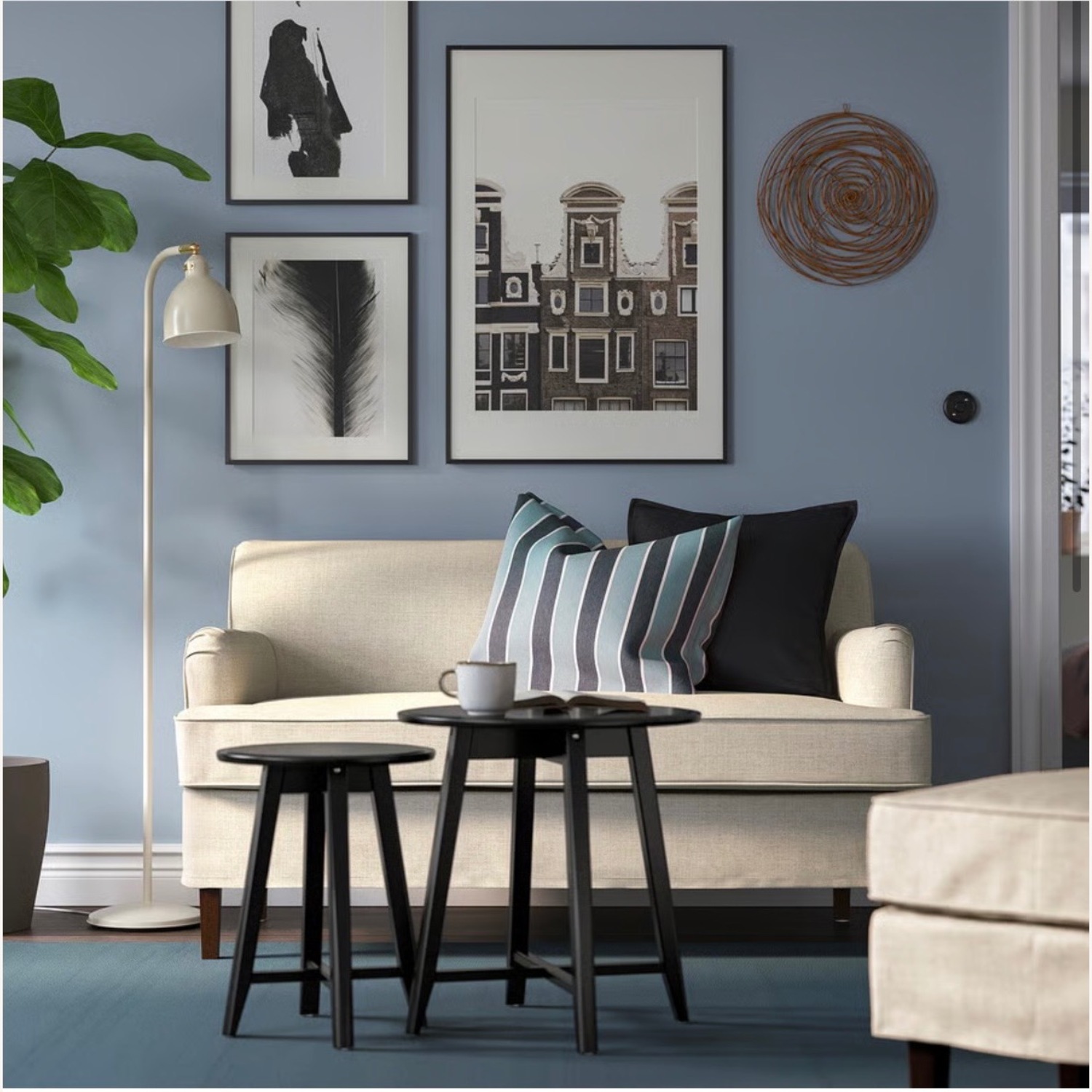 IKEA Rocksjon Light Beige Fabric Loveseat - image-2