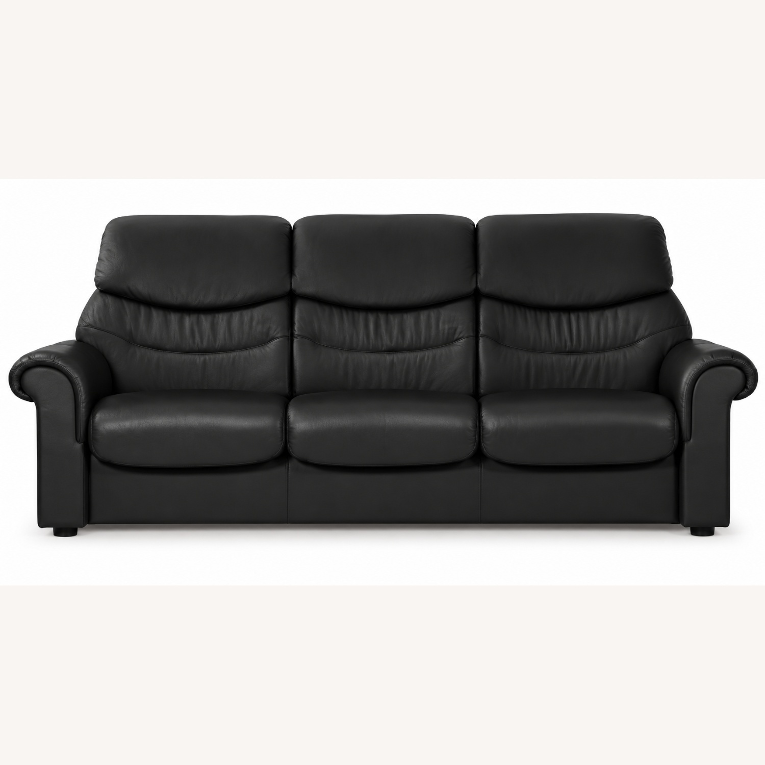 Ekornes Liberty Black Leather 3+ Seater Sofa - image-5