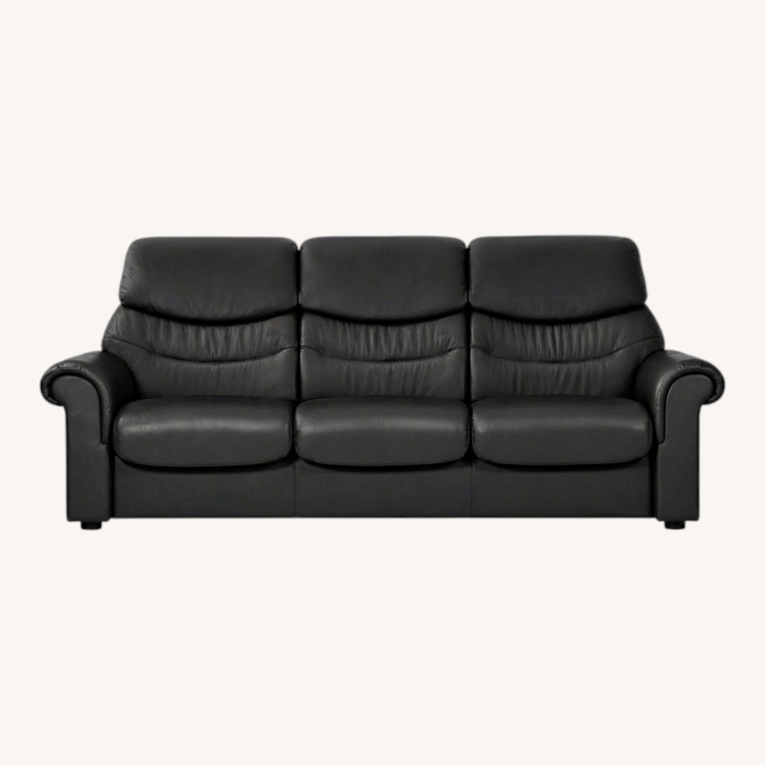 Ekornes Liberty Black Leather 3+ Seater Sofa - image-0