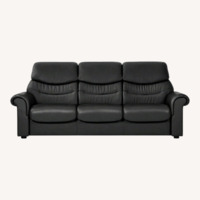 Ekornes Liberty Black Leather 3+ Seater Sofa