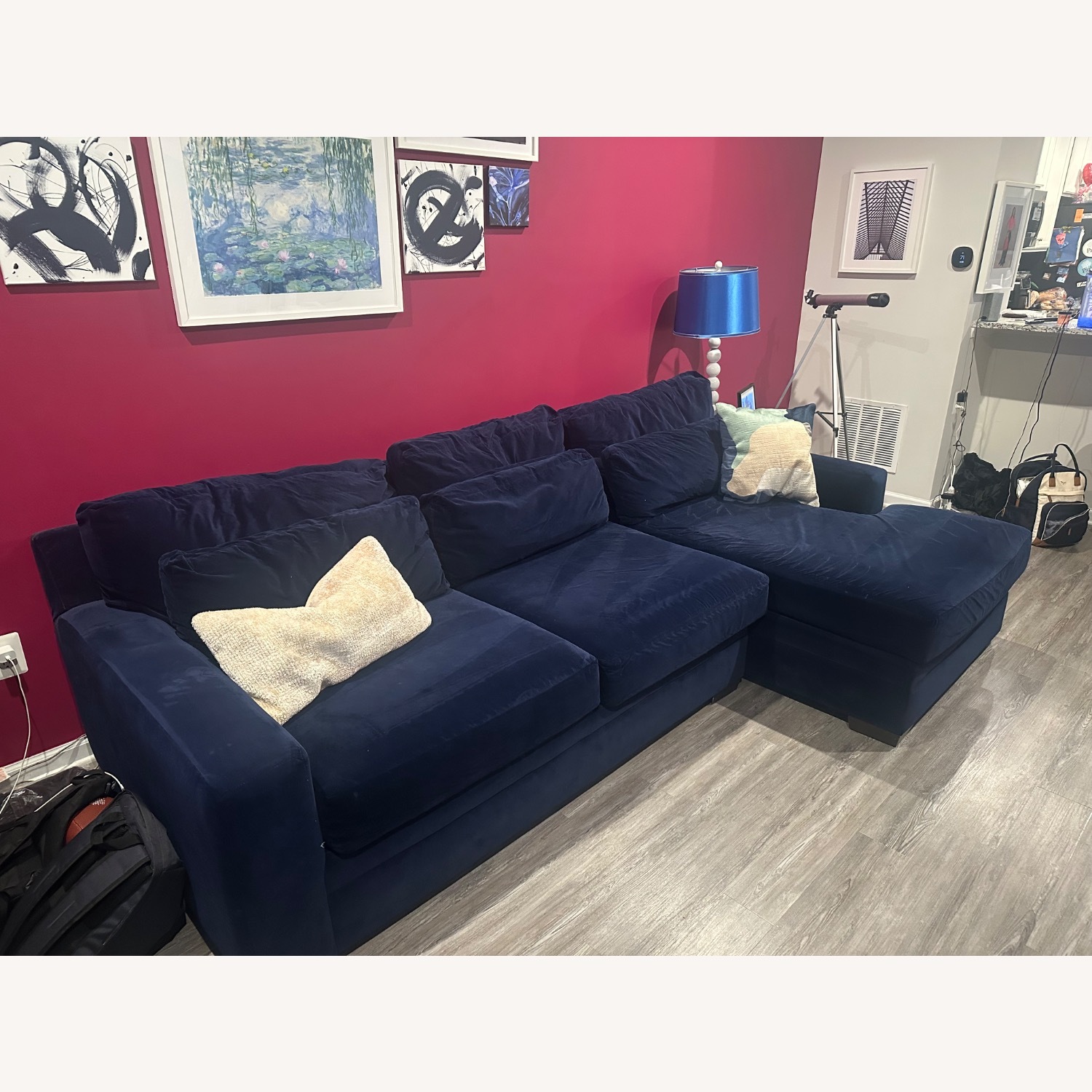 Value City Furniture Blue 3+ Piece Sectional - image-2