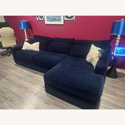 Used Value City Furniture Blue 3+ Piece Sectional for sale on AptDeco