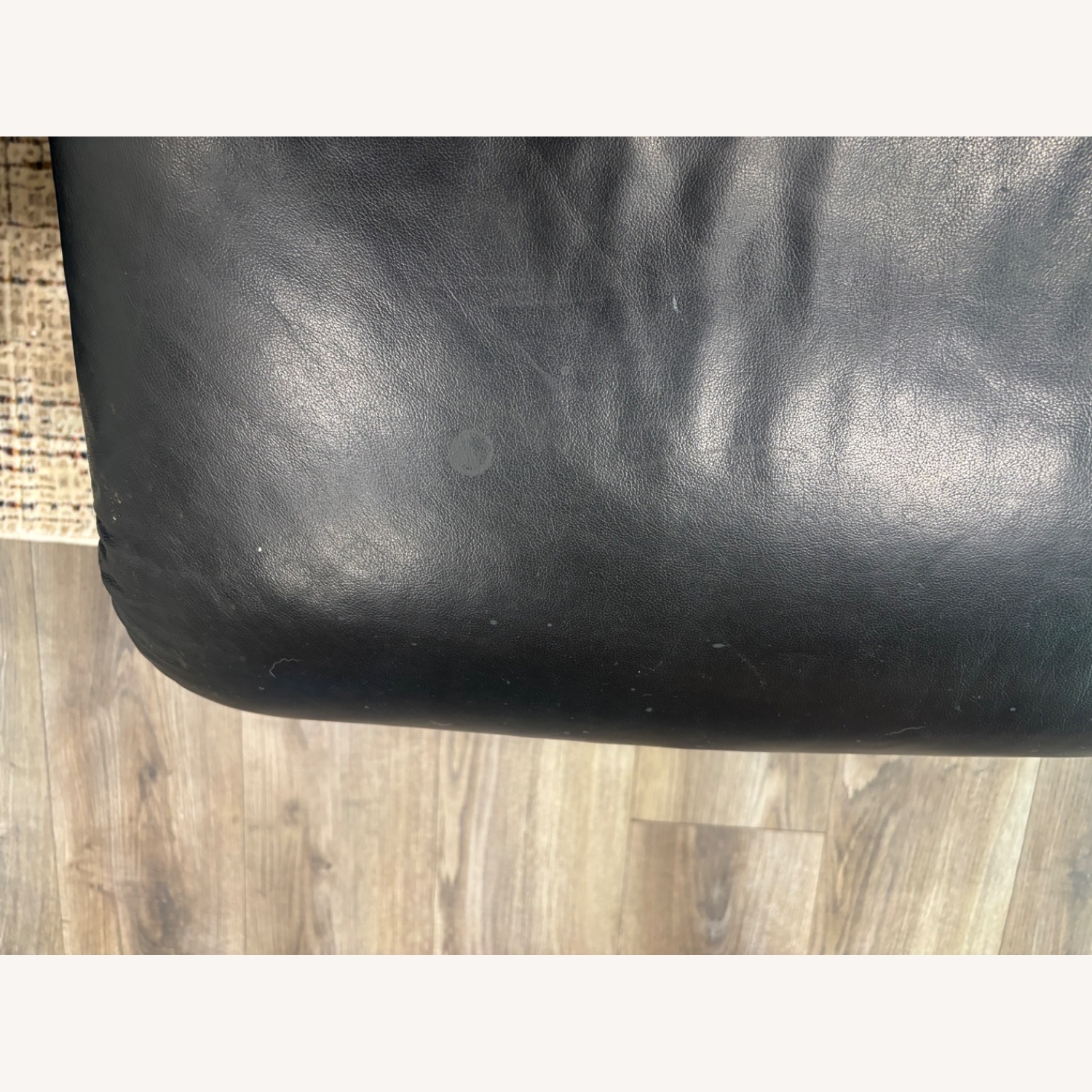Ekornes Paloma Black Leather Ottoman - image-4