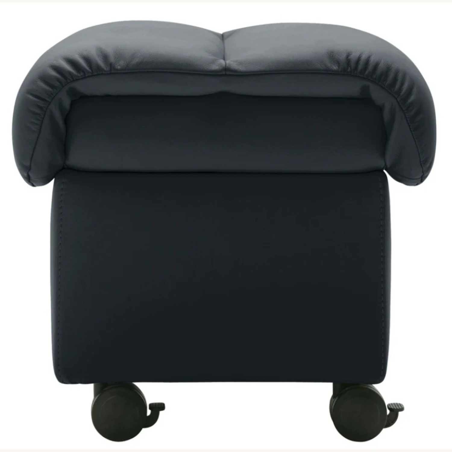 Ekornes Paloma Black Leather Ottoman - image-5