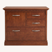 Vintage Teak Solid Wood File Cabinet
