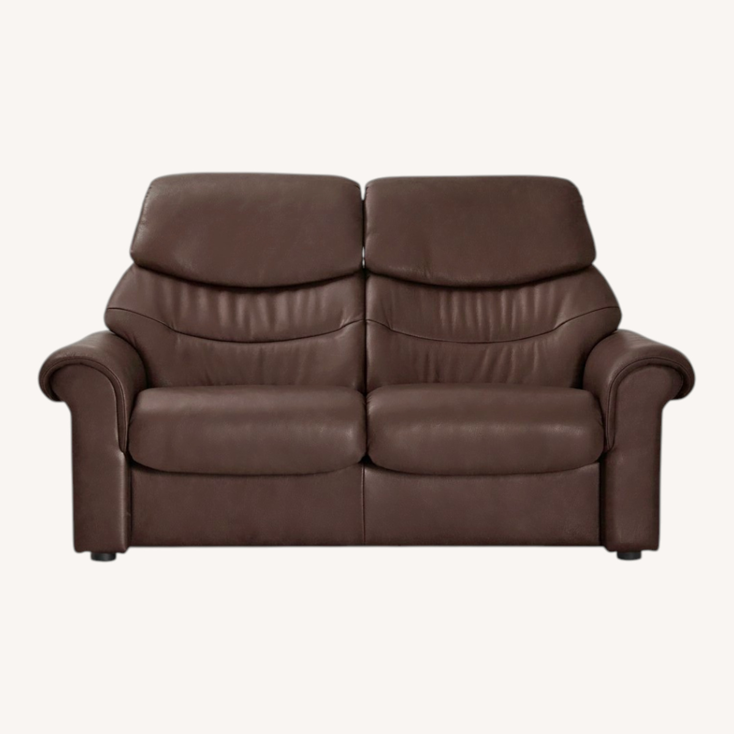 Ekornes Liberty Black Leather Loveseat - image-0
