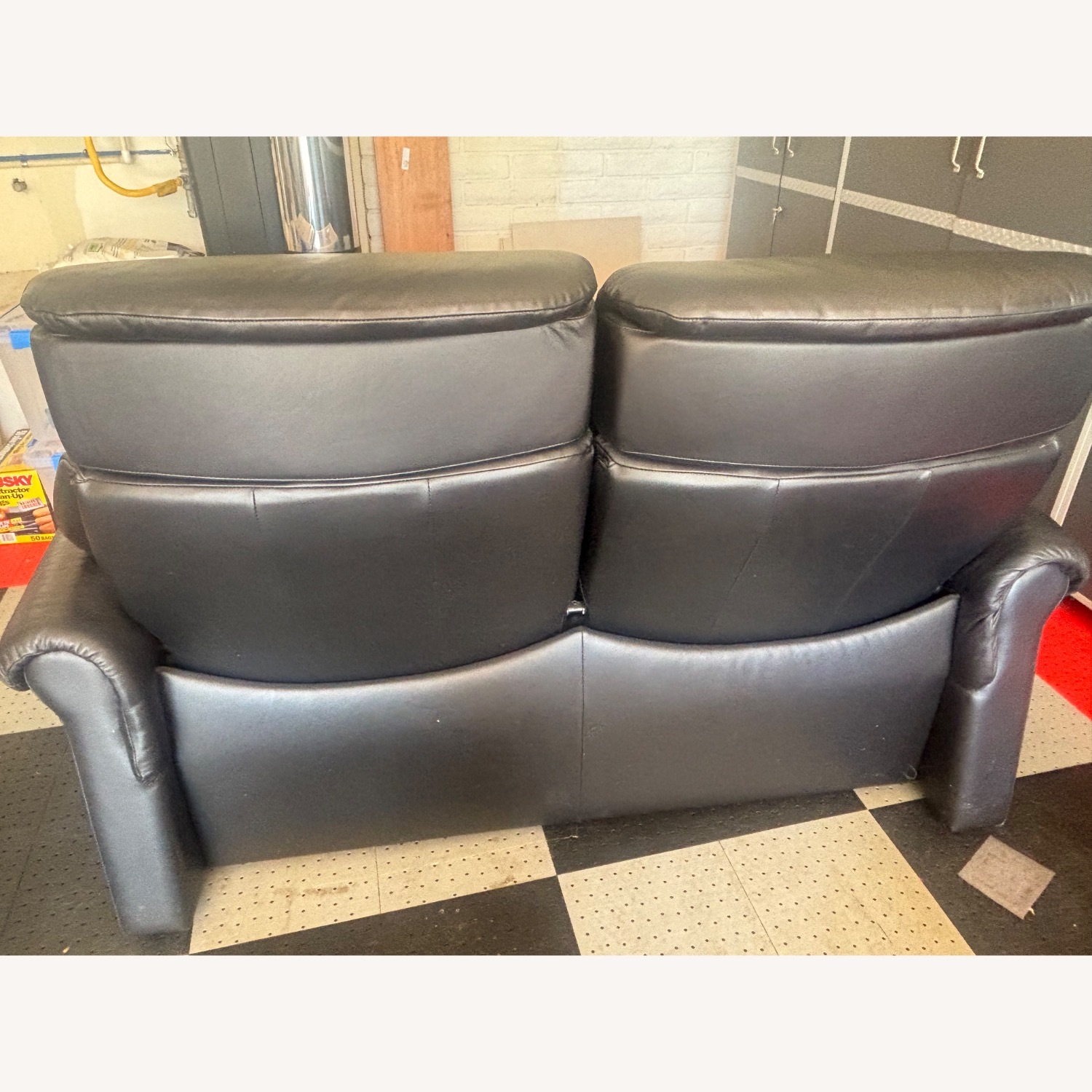 Ekornes Liberty Black Leather Loveseat - image-3