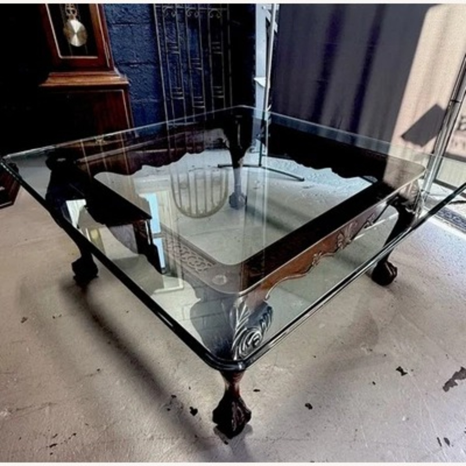 Henredon  Glass Top Wood Coffee Table - image-2