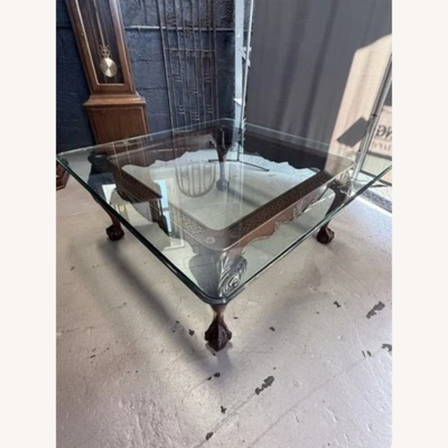Henredon  Glass Top Wood Coffee Table - image-9