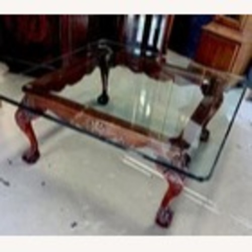 Used Henredon  Glass Top Wood Coffee Table for sale on AptDeco